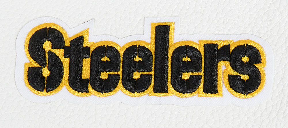 NFL PITTSBURGH STEELERS CLASSIC WOMEN'S WOOL VARSITY JACKET (BLACK/WHITE)