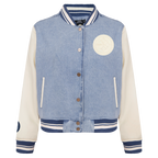 NFL PITTSBURGH STEELERS VARSITY BLUES BLOUSON COLLÉGIAL EN DENIM POUR FEMME (DENIM/LIN)