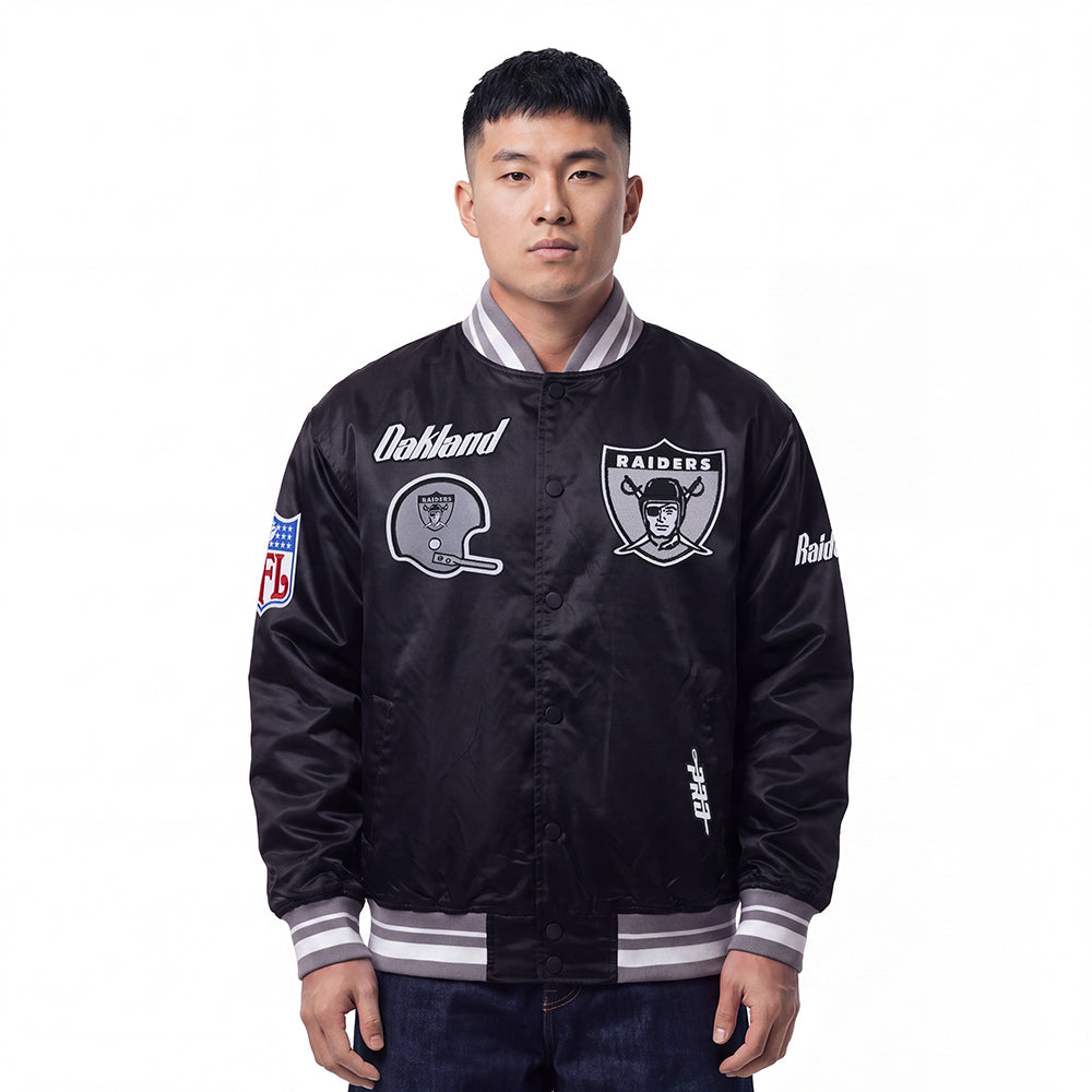 NFL OAKLAND RAIDERS RETRO CLASSICS MANTEAU POUR HOMME (NOIR/GRIS)