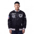 NFL OAKLAND RAIDERS RETRO CLASSICS MANTEAU POUR HOMME (NOIR/GRIS)