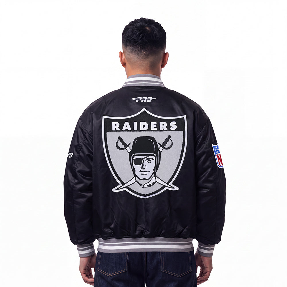 NFL OAKLAND RAIDERS RETRO CLASSICS MANTEAU POUR HOMME (NOIR/GRIS)
