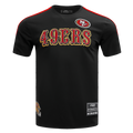 NFL SAN FRANCISCO 49ERS CLASSIC MESH T-SHIRT À RAYURES POUR HOMME (NOIR/ROUGE)