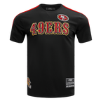 NFL SAN FRANCISCO 49ERS CLASSIC MESH T-SHIRT À RAYURES POUR HOMME (NOIR/ROUGE)