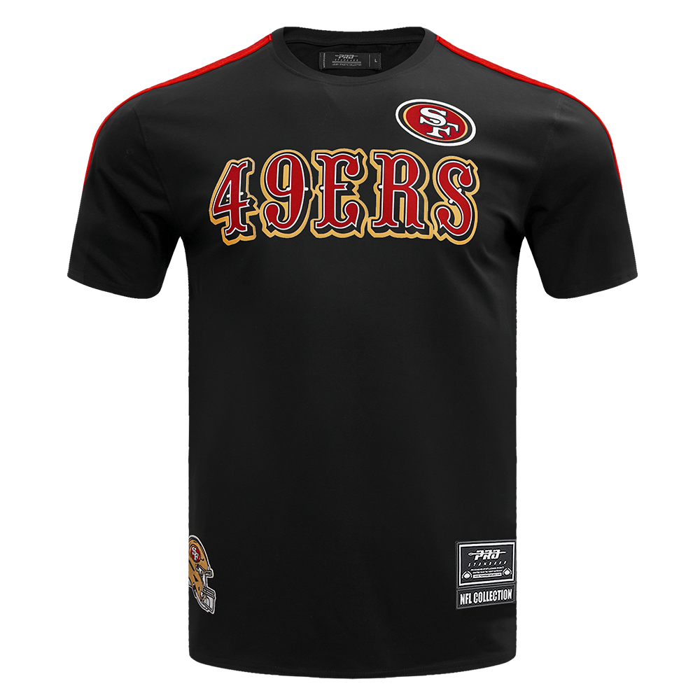 NFL SAN FRANCISCO 49ERS CLASSIC MESH STRIPED MEN'S TEE (BLACK/RED)