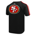 NFL SAN FRANCISCO 49ERS CLASSIC MESH T-SHIRT À RAYURES POUR HOMME (NOIR/ROUGE)