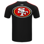 NFL SAN FRANCISCO 49ERS CLASSIC MESH T-SHIRT À RAYURES POUR HOMME (NOIR/ROUGE)