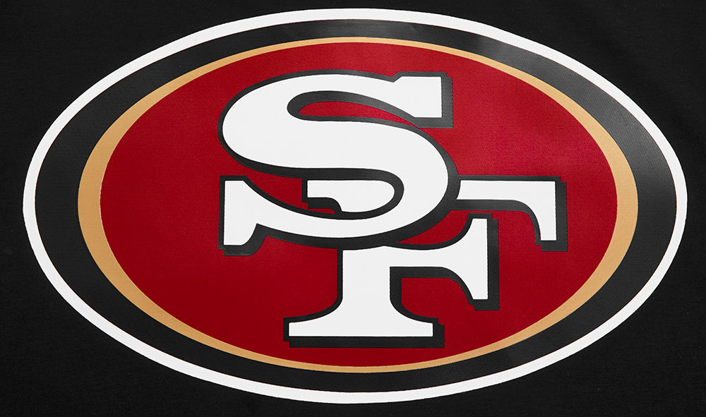 NFL SAN FRANCISCO 49ERS CLASSIC MESH T-SHIRT À RAYURES POUR HOMME (NOIR/ROUGE)