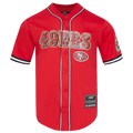 NFL SAN FRANCISCO 49ERS CLASSIC MAILLOT À BOUTONS EN FILET POUR HOMME (ROUGE/NOIR)