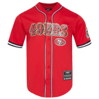 NFL SAN FRANCISCO 49ERS CLASSIC MAILLOT À BOUTONS EN FILET POUR HOMME (ROUGE/NOIR)