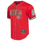 NFL SAN FRANCISCO 49ERS CLASSIC MAILLOT À BOUTONS EN FILET POUR HOMME (ROUGE/NOIR)