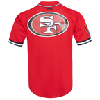 NFL SAN FRANCISCO 49ERS CLASSIC MAILLOT À BOUTONS EN FILET POUR HOMME (ROUGE/NOIR)