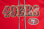 NFL SAN FRANCISCO 49ERS CLASSIC MAILLOT À BOUTONS EN FILET POUR HOMME (ROUGE/NOIR)