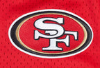 NFL SAN FRANCISCO 49ERS CLASSIC MAILLOT À BOUTONS EN FILET POUR HOMME (ROUGE/NOIR)