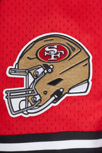NFL SAN FRANCISCO 49ERS CLASSIC MAILLOT À BOUTONS EN FILET POUR HOMME (ROUGE/NOIR)