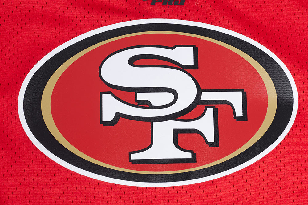 NFL SAN FRANCISCO 49ERS CLASSIC MAILLOT À BOUTONS EN FILET POUR HOMME (ROUGE/NOIR)