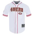 NFL SAN FRANCISCO 49ERS CLASSIC MESH MEN'S BUTTON DOWN SHIRT (WHITE/RED)