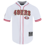 NFL SAN FRANCISCO 49ERS CLASSIC MESH MEN'S BUTTON DOWN SHIRT (WHITE/RED)