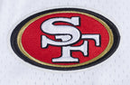 NFL SAN FRANCISCO 49ERS CLASSIC MESH MEN'S BUTTON DOWN SHIRT (WHITE/RED)