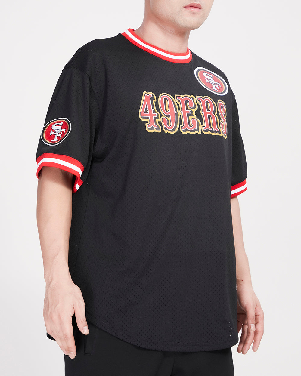 NFL SAN FRANCISCO 49ERS CLASSIC MESH MEN'S CREWNECK MEN'S JERSEY (BLACK/RED)