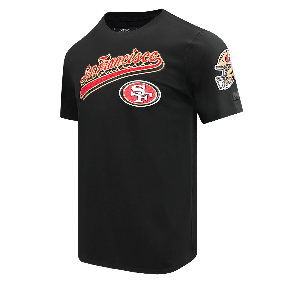 NFL SAN FRANCISCO 49ERS SCRIPT TAIL MEN'S   TEE (BLACK)