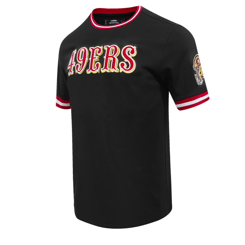 NFL SAN FRANCISCO 49ERS CLASSIC CHENILLE DOUBLE KNIT TEE (BLACK)