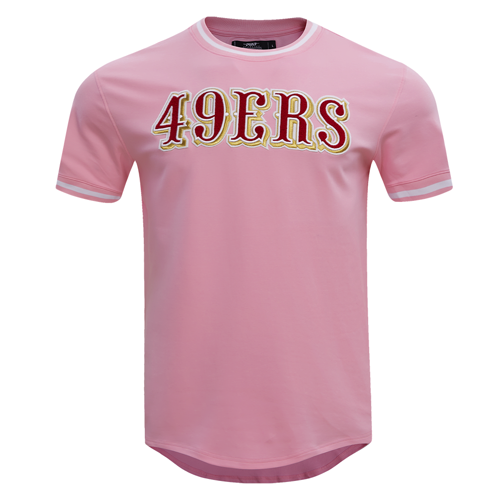 NFL SAN FRANCISCO 49ERS CLASSIC CHENILLE T-SHIRT EN MAILLE DOUBLE (ROSE)
