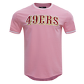 NFL SAN FRANCISCO 49ERS CLASSIC CHENILLE T-SHIRT EN MAILLE DOUBLE (ROSE)