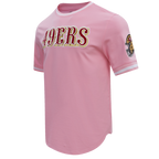 NFL SAN FRANCISCO 49ERS CLASSIC CHENILLE T-SHIRT EN MAILLE DOUBLE (ROSE)