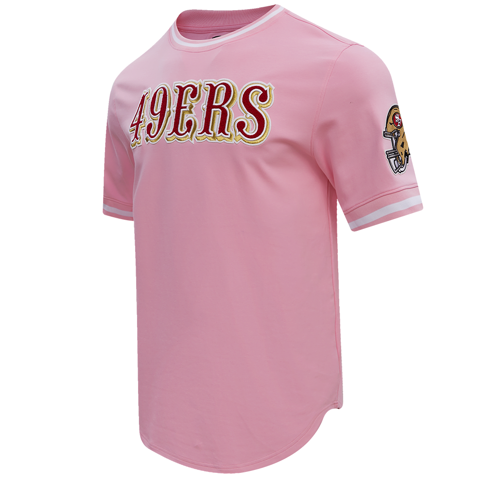 NFL SAN FRANCISCO 49ERS CLASSIC CHENILLE T-SHIRT EN MAILLE DOUBLE (ROSE)