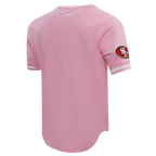 NFL SAN FRANCISCO 49ERS CLASSIC CHENILLE T-SHIRT EN MAILLE DOUBLE (ROSE)