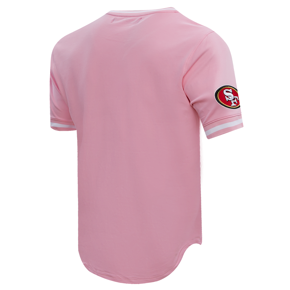 NFL SAN FRANCISCO 49ERS CLASSIC CHENILLE T-SHIRT EN MAILLE DOUBLE (ROSE)