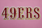 NFL SAN FRANCISCO 49ERS CLASSIC CHENILLE T-SHIRT EN MAILLE DOUBLE (ROSE)