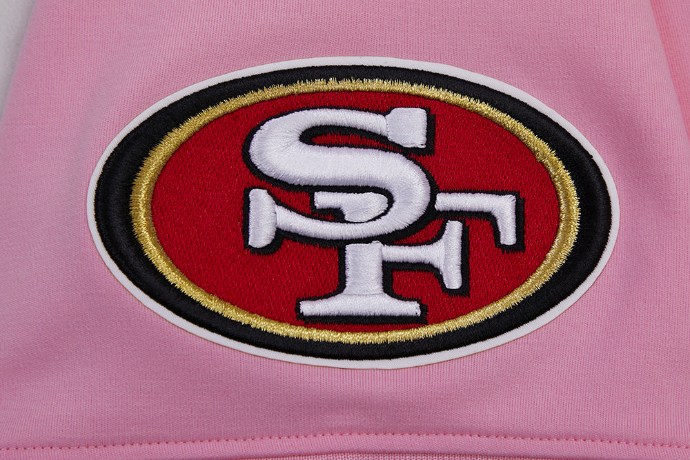 NFL SAN FRANCISCO 49ERS CLASSIC CHENILLE T-SHIRT EN MAILLE DOUBLE (ROSE)