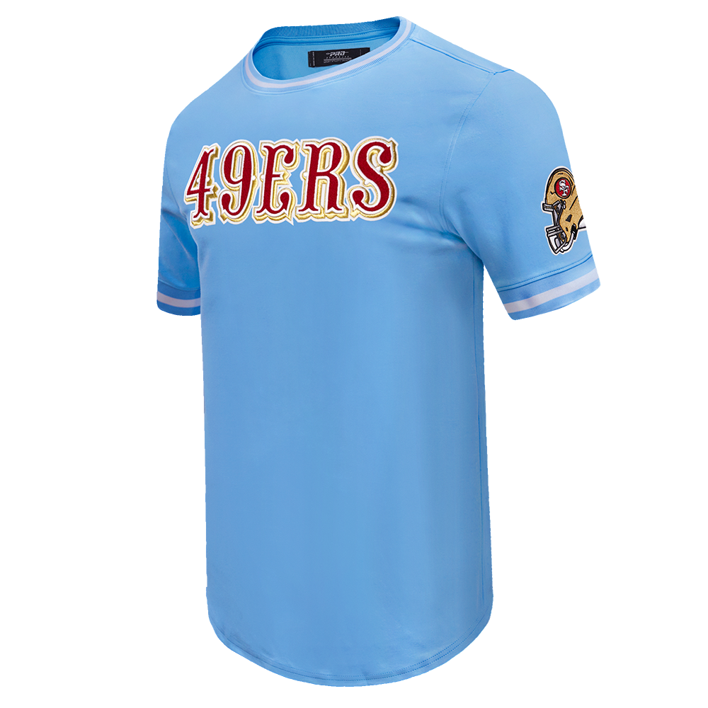 NFL SAN FRANCISCO 49ERS CLASSIC CHENILLE DOUBLE KNIT TEE (UNIVERSITY BLUE)