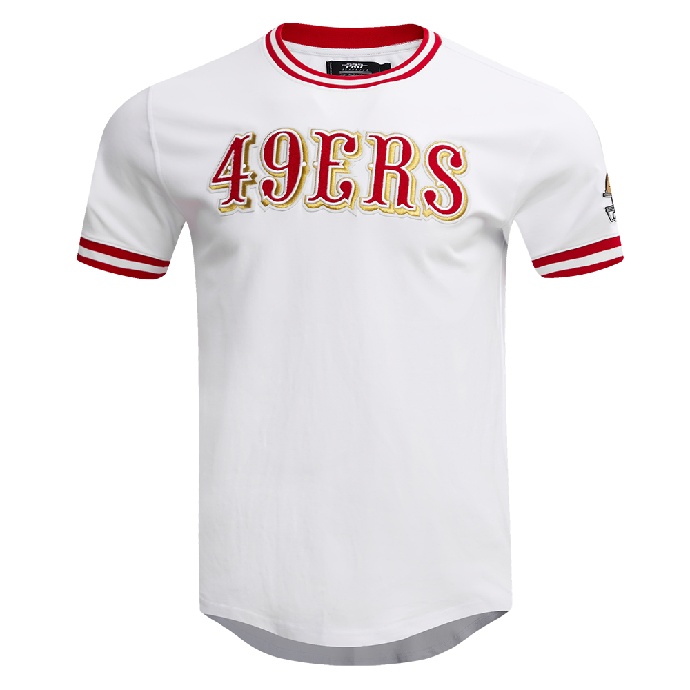NFL SAN FRANCISCO 49ERS CLASSIC CHENILLE DOUBLE KNIT TEE (WHITE)