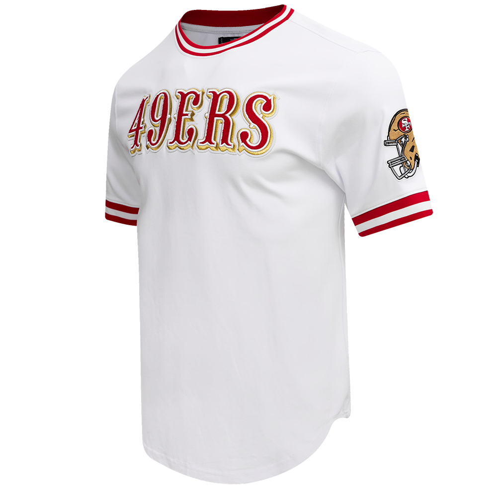 NFL SAN FRANCISCO 49ERS CLASSIC CHENILLE T-SHIRT EN MAILLE DOUBLE (BLANC)