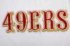 NFL SAN FRANCISCO 49ERS CLASSIC CHENILLE DOUBLE KNIT TEE (WHITE)