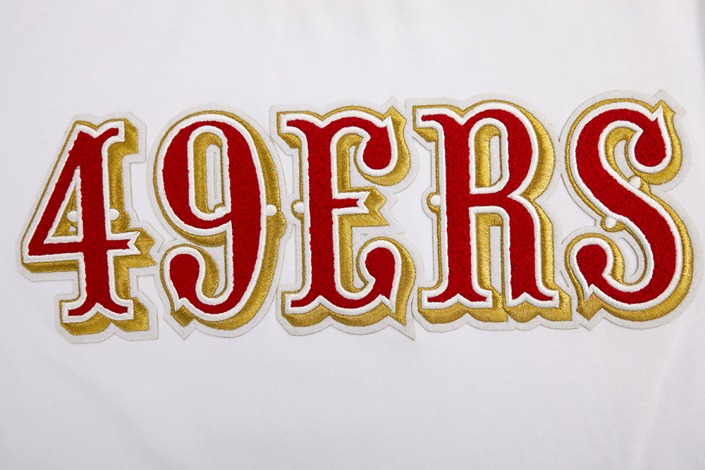 NFL SAN FRANCISCO 49ERS CLASSIC CHENILLE DOUBLE KNIT TEE (WHITE)