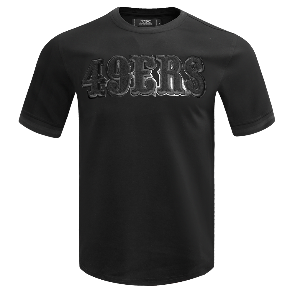 NFL SAN FRANCISCO 49ERS TRIPLE BLACK MEN'S DOUBLE KNIT TEE (TRIPLE BLACK)