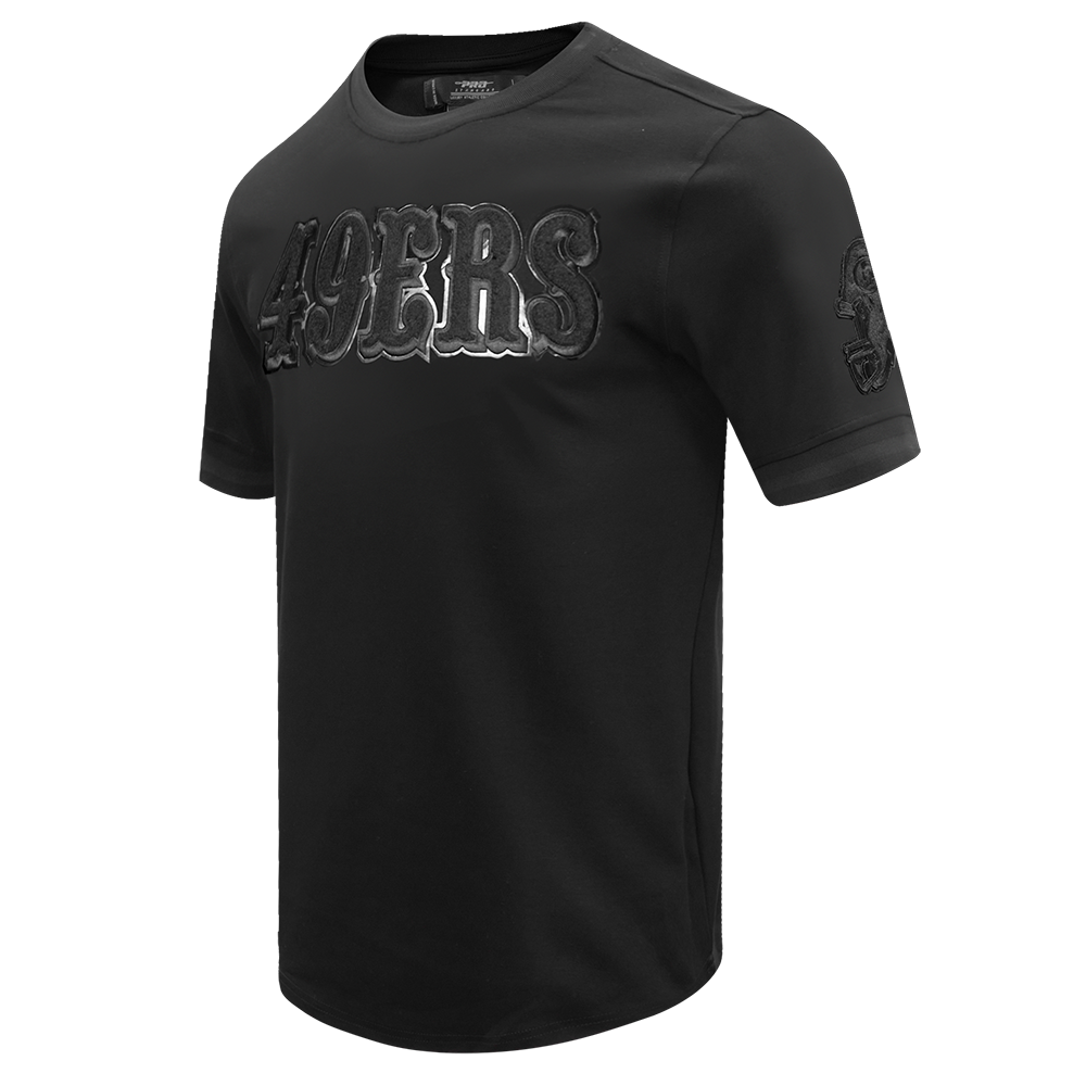 NFL SAN FRANCISCO 49ERS TRIPLE BLACK MEN'S DOUBLE KNIT TEE (TRIPLE BLACK)