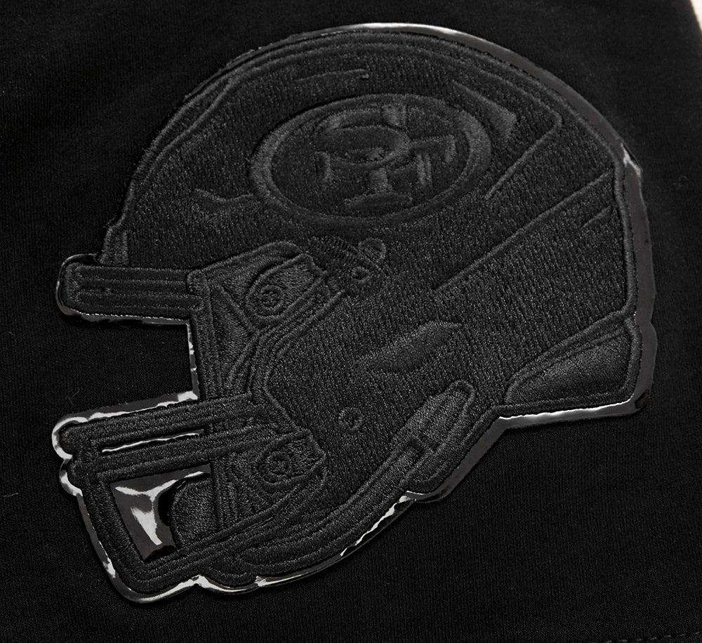 NFL SAN FRANCISCO 49ERS TRIPLE BLACK MEN'S DOUBLE KNIT TEE (TRIPLE BLACK)
