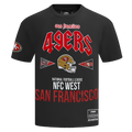 NFL SAN FRANCISCO 49ERS CITY TOUR COTTON JERSEY MEN'S DROP SHOULDER TEE (BLACK)