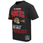 NFL SAN FRANCISCO 49ERS CITY TOUR COTTON JERSEY MEN'S DROP SHOULDER TEE (BLACK)