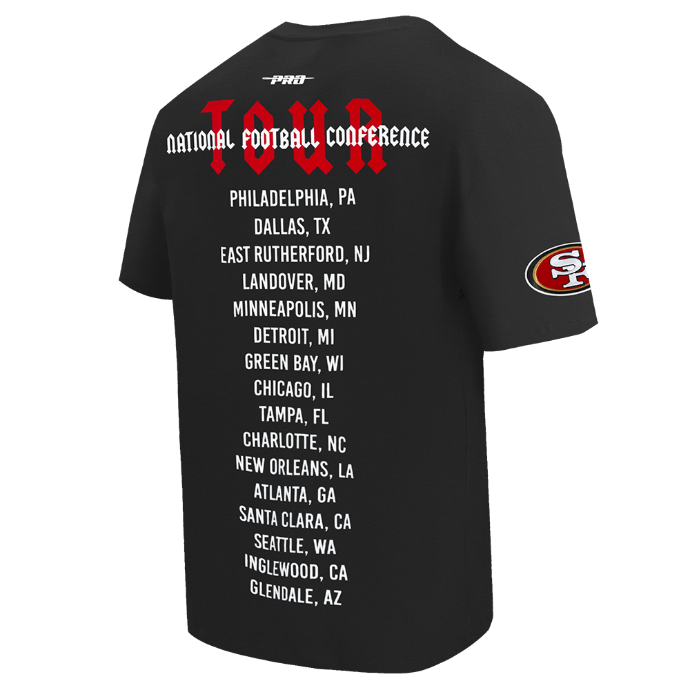 NFL SAN FRANCISCO 49ERS CITY TOUR COTTON JERSEY MEN'S DROP SHOULDER TEE (BLACK)
