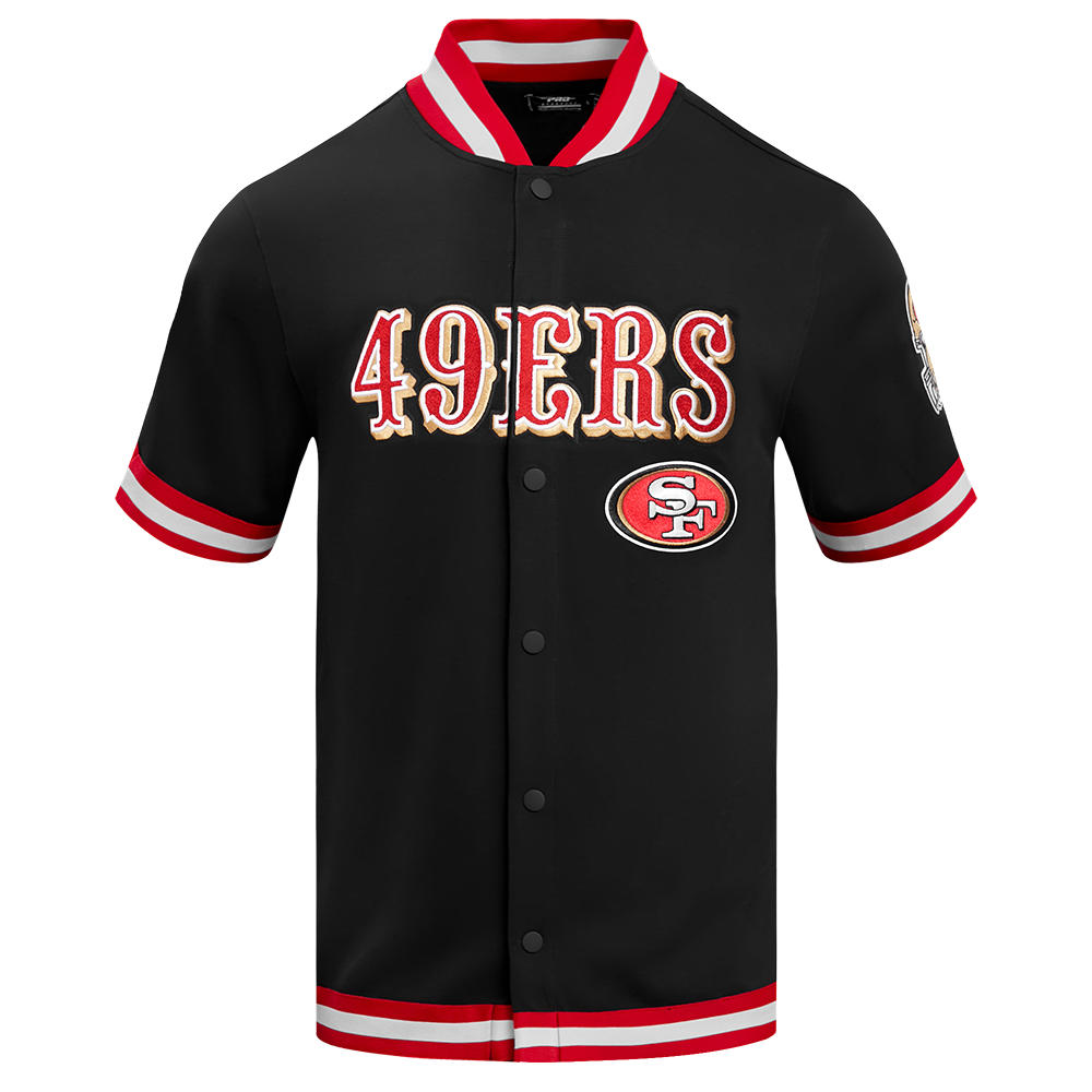 NFL SAN FRANCISCO 49ERS CLASSIC MEN'S WARM UP JACKE (BLACK/RED)