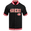 NFL SAN FRANCISCO 49ERS CLASSIC MEN'S WARM UP JACKE (BLACK/RED)