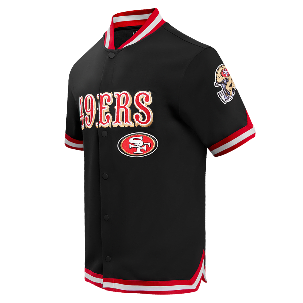 NFL SAN FRANCISCO 49ERS CLASSIC MEN'S WARM UP JACKE (BLACK/RED)
