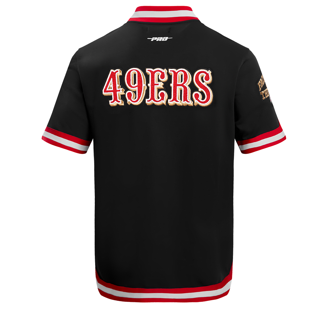 NFL SAN FRANCISCO 49ERS CLASSIC MEN'S WARM UP JACKE (BLACK/RED)