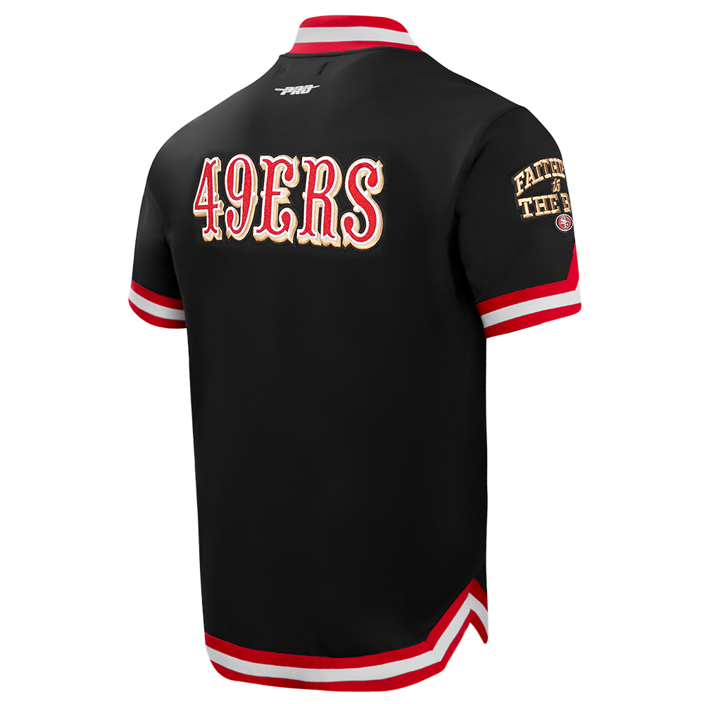 NFL SAN FRANCISCO 49ERS CLASSIC MEN'S WARM UP JACKE (BLACK/RED)