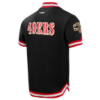 NFL SAN FRANCISCO 49ERS CLASSIC MEN'S WARM UP JACKE (BLACK/RED)